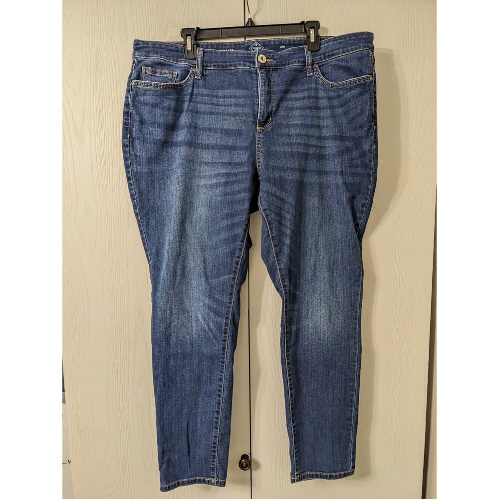 St. John Bay Women's Blue Skinny High Rise Straight Button Closer Jeans Size 20W